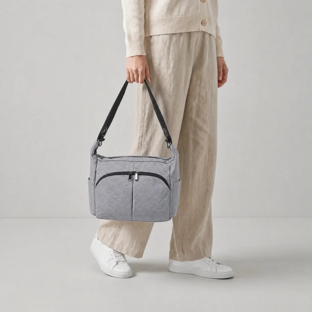 Sac à langer bandoulière polyester avec poches avant