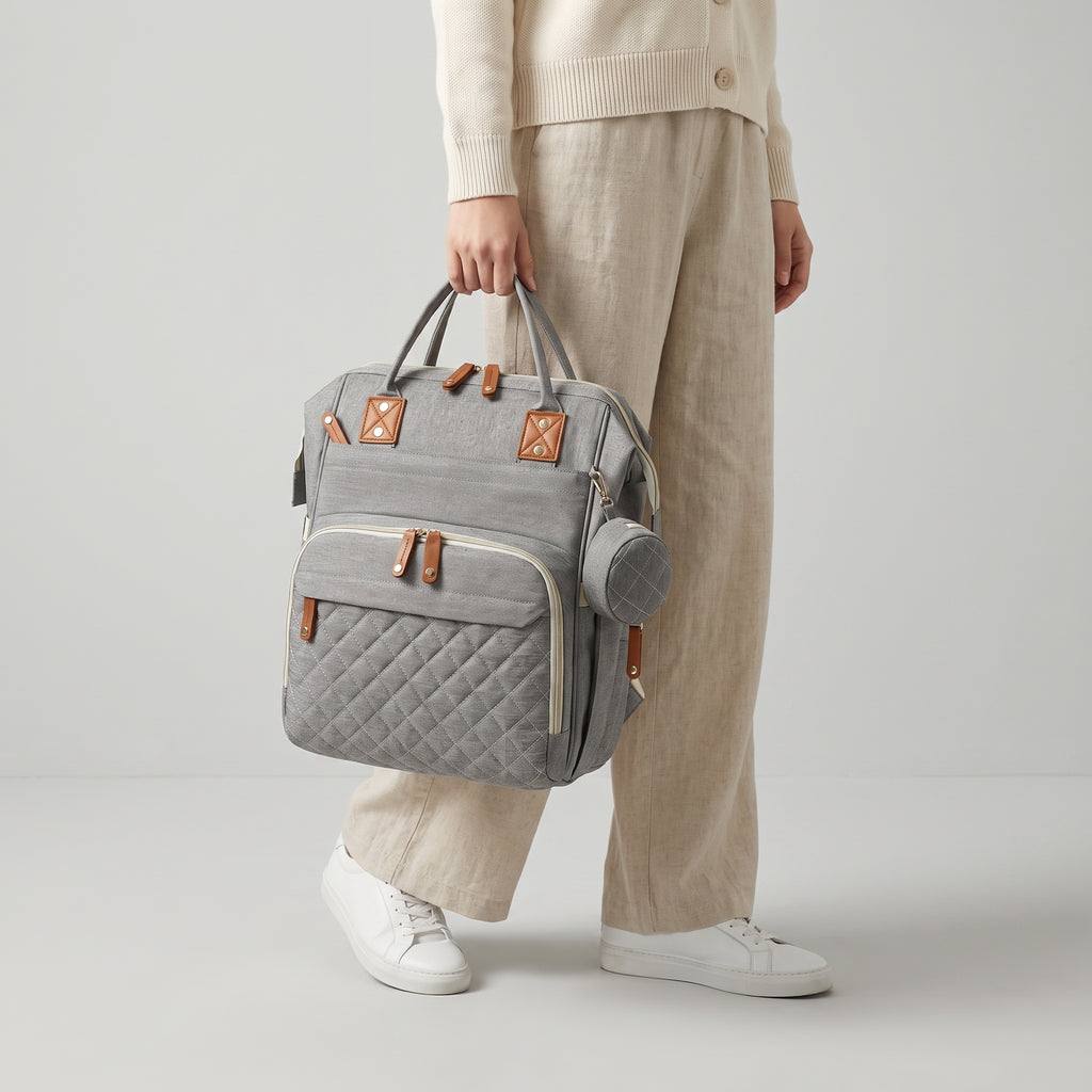 Sac à dos à langer tissu Oxford avec pochette suspendue