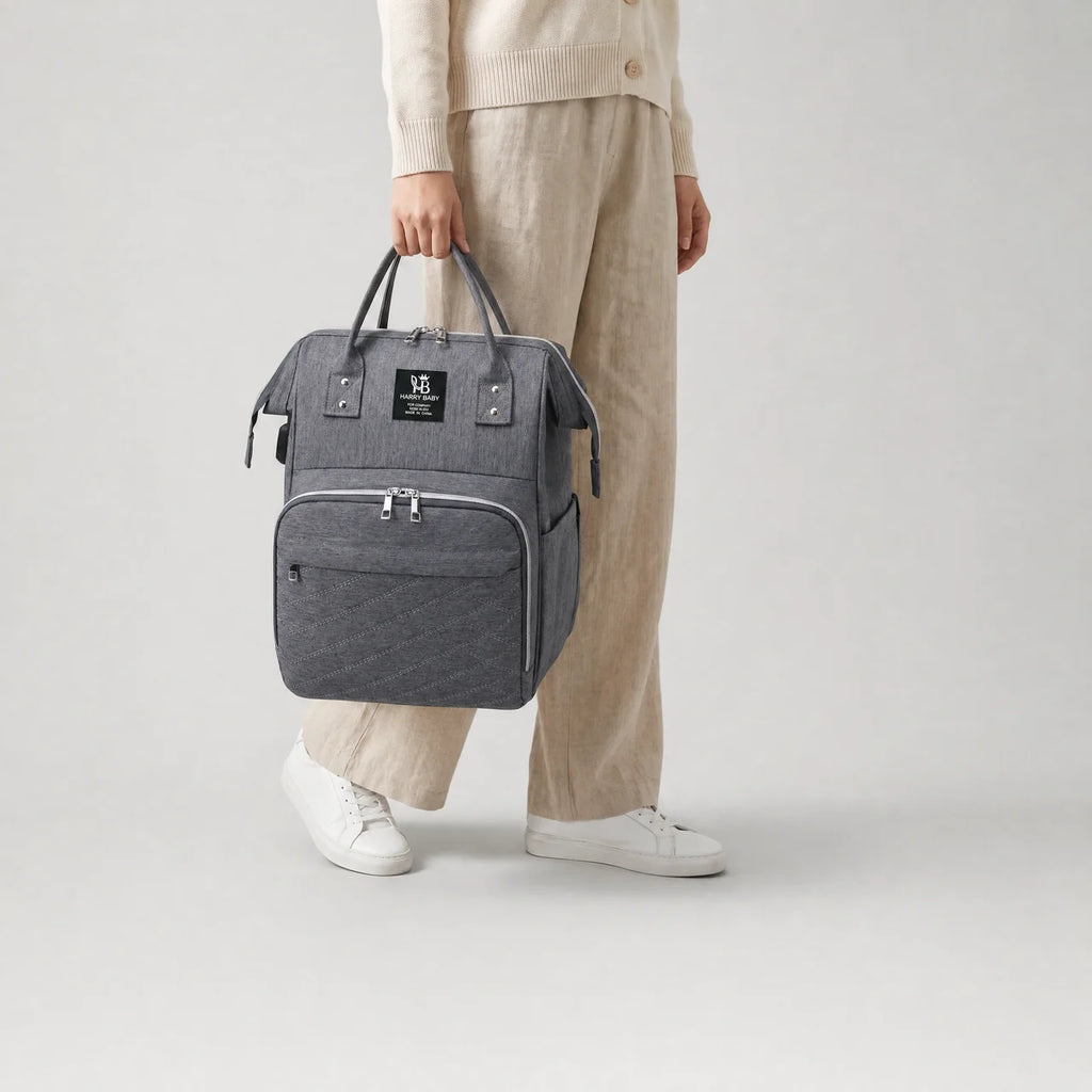 Sac à dos à langer tissu Oxford avec poches latérales