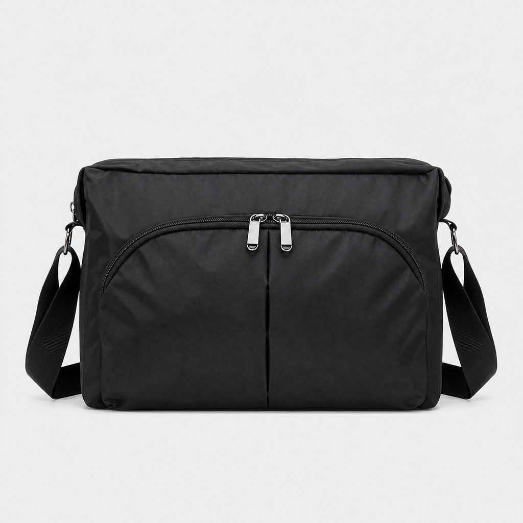 Sac à langer bandoulière polyester avec poches avant