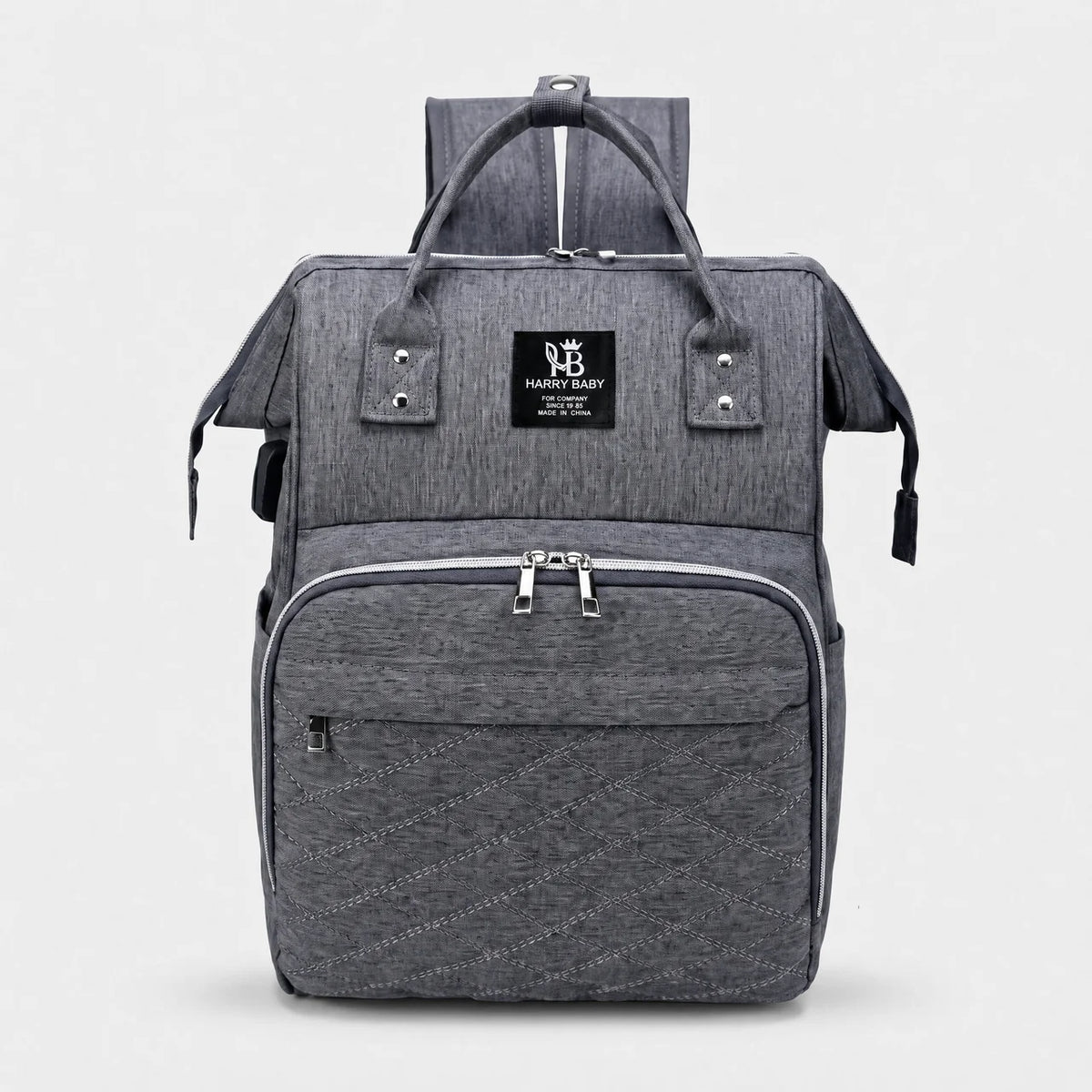 Sac à dos à langer tissu Oxford avec poches latérales