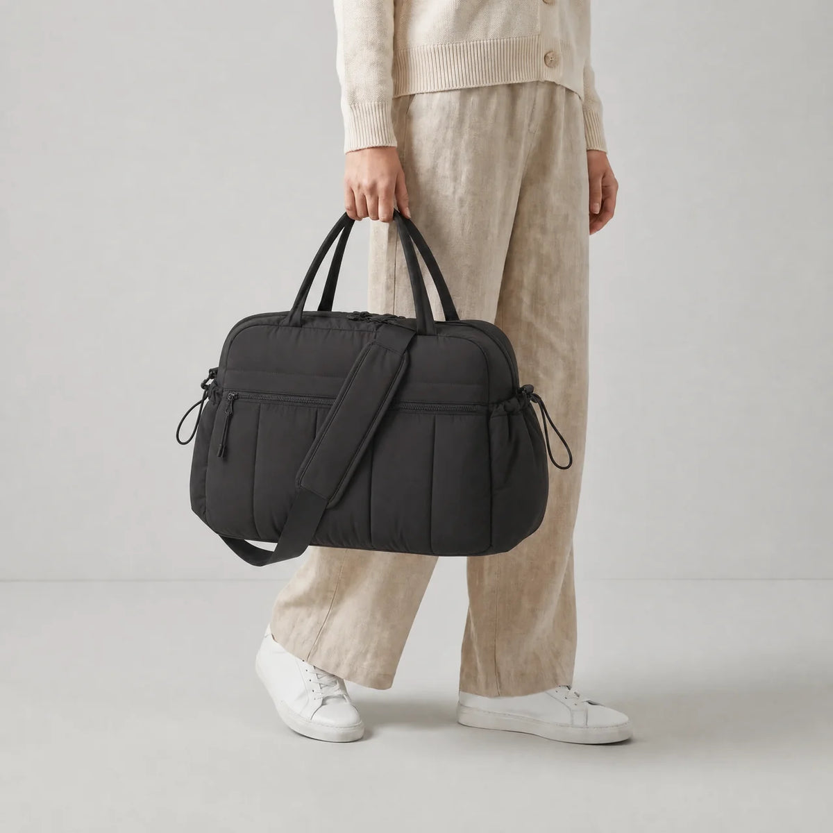 Sac à langer nylon matelassé avec bandoulière