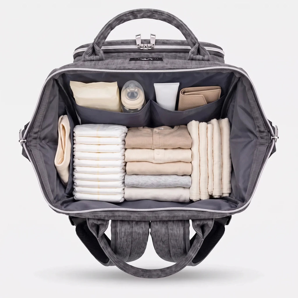 Sac à dos à langer tissu Oxford avec poches latérales