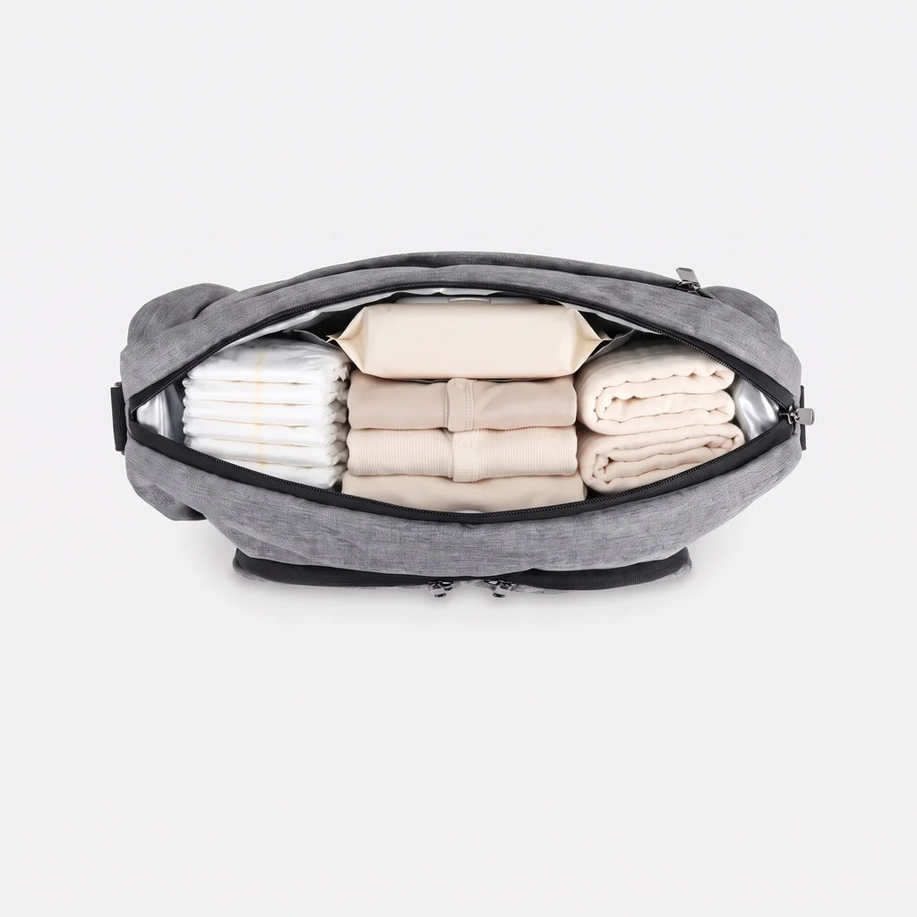 Sac à langer bandoulière polyester avec poches avant