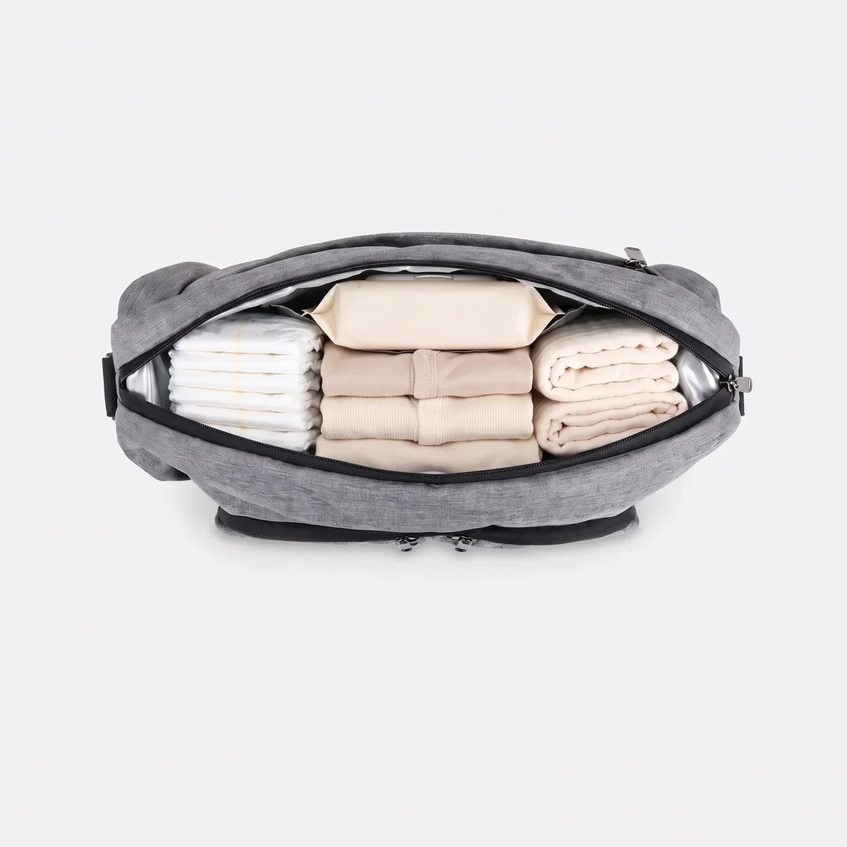 Sac à langer bandoulière polyester avec poches avant
