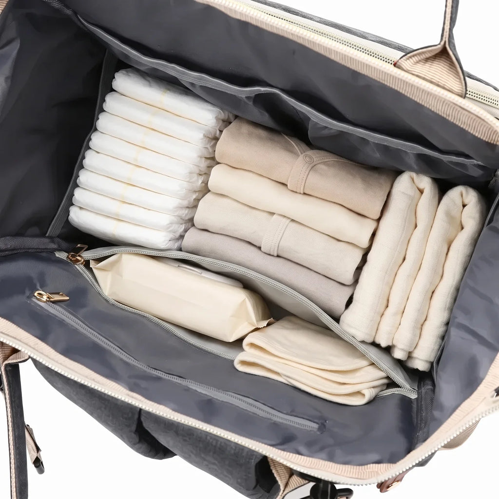 Sac à dos à langer tissu Oxford avec pochette suspendue